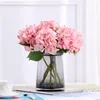Flores decorativas grinaldas de festas de casamento suprimentos de seda falsa hidrangea artificial rosa branco pequeno ramificador decoração de casa decorações decorativas
