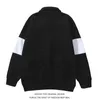 Moishe Tide American Retro Color Matching Polo Sweater Men's Loose Ins Fashion Brand Hip-Hop Par Plush Jacket