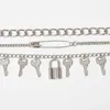 Colares de pingentes de pingente Salircon Goth Key Chartlock Colar para homens Menino Pun Pin Pin Pin Gothic Neck Jewelry Presente 2022Pingente