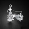 Charms Risultati dei gioielli Componenti Moda Personalità 100% 925 Sterling Sier Albero di Natale Goccia Donne Fascino Filo Orecchini Regalo Consegna