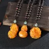 Pendant Necklaces Unisex Handmade Necklace Nepal Vintage Ethnic Beeswax Long Men Women Winter Trendy Wood Beads Sweater Chain