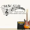 Wall Stickers 57X129CM Removable Modern Music Is Life Musical Note Decors Home Decal KW-162