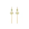 Hoop Lotus Tassel Earrings with Packaging Box Fashion Long Earring Natural Flower Shape Girls Ornaments Christmas Gifts