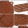 24 Griglia Quadrata Stampo per cioccolato Sile Dessert Block Bar Torta di ghiaccio Caramelle Zucchero Bake Mod Lx2747 Drop Delivery 2021 Mod di cottura Bakeware Cucina D