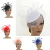 Plume de mariée maille cheveux accessoires haut-de-forme dames grand bandeau pince chapeau chanvre fil rétro mode élégante casquette fête de mariage
