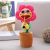 Saxophone Dancing and Singing Flower Enchanting Sunflower Soft Stuffed Plush Toys Funny Electric for Kids Party Kawai 220615