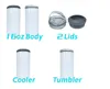 US Warehouse!!! 4 in 1 16oz Sublimation Can Cooler Straight Tumbler Stainless Steel 2 in 1 Can Insulator Vacuum Insulated Bottle Cold Insulation Can with 2 lids