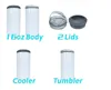 US Magazijn!!! 4 in 1 16oz Sublimatie Blik Koeler Rechte Tumbler Roestvrij Staal 2 in 1 Blik Isolator Vacuüm Geïsoleerde Fles Koude Isolatie Blik met 2 deksels