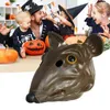 Rat Latex Mask Animal Mouse Headcover Headboned Novely Costume Party Rodent Face Cover Props for Halloween L2205303139265