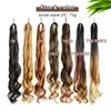 Synthetic 22 Inches Loose Wave Crochet Braids Hair Ombre Spiral Curls Pre Stretched Braiding Hair Extensions For Black Woman