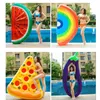 Anneau de natation gonflable Géant Arc-en-ciel Pizza Banane Piscine Salon Adulte Piscine Flotteur Matelas Bouée De Sauvetage Radeau Piscine Eau Piscine Jouets P0803