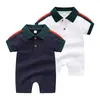 Designer Neonati Vestiti Tute Pagliaccetti Neonati Abbigliamento Traspirante Pagliaccetto a maniche corte in puro cotone Camicia a quadri sottile per bambini PSK162