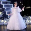 2022 Lace Flower Girls Dresses Sheer Decoh Apliques Tule Wedding Girls Girls Pageant Dresses Vestres de festa para adolescentes