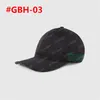 2024 야구 모자 볼 모자 베이지 색 캔버스 남성 여성 레터 레터 데님 모자 Casquett 200035 8 색 상자 #GBH-06 8 Colors