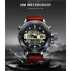 Relojes de pulsera Reloj de cuarzo para hombre Reloj analógico digital LED Pantalla dual EL Luz trasera Militar Ejército Deportes Reloj de pulsera para hombre Reloj 3atm a prueba de agua