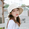 Wide Brim Hats Broken Edge Fisherman Hat Female Head Circumference INS Wind Korean Summer Thin Sunshade Rough Edge Cap Large Face Small