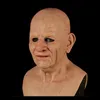 Realistische menselijke rimpel Party Cosplay Scary Old Man Full Head Latex Masker voor Halloween Festival 220629