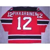 CeUf #12 Ilkka Pikkarainen Vintage 90er Jahre Albany River Rats Hockey Jersey Stickerei genäht Passen Sie Trikots mit beliebiger Nummer und Namen an