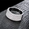 Ins Top Sell Wedding Rings Luxury Jewelry 18K White Gold Fill 5A Cubic Zircon Sapphire CZ Diamond Gemstones Party Women Eternity E273S