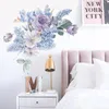 Romantic Purple Flowers Wall Stickers Home Wall Decor Wall Decals Living Room Decor Water Color Wallpaper Self-adhesive Stickers