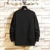 Herbst Frühling Schwarz Weiß T-shirt Top Tees Klassischen Stil Marke Mode Kleidung OverSize M-5XL O NECK Langarm T Shirt männer Y220426