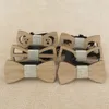 Children Kids Boys Clip On Tie For Wedding Pre Party Tied Clip Child Neck Bamboo Wooden Ties 6pcs Wholesale