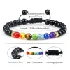 Strands z koralikami 7 Bracelarii czakra mężczyźni 6 mm reiki leczenie koralika Budda Bransoletka Bransoletka Tiger Kamienne Agates Banles Kobiet nadgarstka żydowca lars22