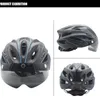 Bicicleta de capacetes de motocicletas com óculos magnéticos para a estrada de montanha segura tamanho ajustável de bicicleta de bicicleta