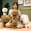 2022 nouveau haute qualité simulé chien poupée sphérique ours chien en peluche portant collier noeud perle cadeau pour enfants