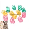 Cat Spring Toy Pet Wide Plastic Colorf Springs Toys Action Durable Interactive Drop Delivery 2021 Supplies Home Garden 1Boqg