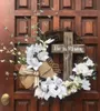 Simulerad krans dekoration regnbåge tulpan krans pendant valentins dag påsk dekorationer dörr hängande