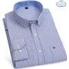 Plus wielkości S do 7xl mężczyzn w 100% bawełniany Oxford Soft Wygodne regularne samopoczucie Summer Business Man Casual Shirts 220813