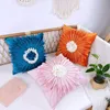 Nordic Light Luxury Ins Wind Flower Pillow Cover Sun Flower Sunflower Chrysanthemum Bed Head Pillow Cover Sofa Cushion Cover