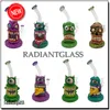 10" Hookah Vintage Cartoon Style 3D Bong Wholesale Heady Glass Bongs with Bowl Bent Neck Mini Small Dab rig