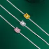 Charm Bracelets Multicolor Rectangular Zircon Bracelet Ladies Fashion Tennis Wedding Jewelry Girl Christmas GiftCharm Lars22