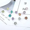 Fashion Colorful round Studs Combination One Card 6 Pairs Women's Earrings Colorful Earring Set