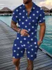 Polos Masculinos Camisa Casual Masculina Shorts Conjunto Moda Verão Agasalho Turn Down Gola com Zíper Roupas Esportivas Terno Jogging Masculino Masculino