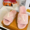 Autumn Lambswool Slipper For Woman Designer Teddy Sandals Shoes High Quality Womens Fluffy Flat Slides Flip Flops Luxury Brand Slippers