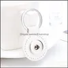 Nyckelringar smycken utbytbara ingefära snap -knappar snaps läder nyckelring mode droppleverans 2021 pmsoc