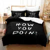 Friends Tv Show Style Bedding Set for Bedroom Soft Bedspreads Bed Linen Comefortable Duvet Cover Quilt and Pillowcase