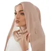 Klaar om te dragen premium zware chiffon hijab Met magneet goede stiksels vlakte hoogwaardige instant sjaal s lange sjaal 220704