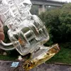 18-Zoll-Gelbglas-Bong-Wasserrecycler für Wasserpfeifen mit Filtern und 14-mm-Innengewinde