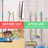 Multi-purpose Hooks Mop Holder Wall Mounted Organizer Broom Hanger Kitchen Bathroom Waterproof Self-adhesive