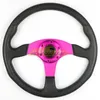 Universal 13.5 inch 340mm Leather modification Racing Sports Car Steering Wheels with Horn Button Top Quality PU Race Drifting Sport Car Accessories Steering Wheel