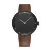 Wallwatches Brand Simple Ultra Thin Men's Quartz Watch Fashion Leather Gran Dial Minimalismo Reloj Male Black Creative Water Wrist