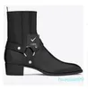 Homme Noir Véritable Bottes 40 Harnais Ceinture Cuir Classique Chaussures