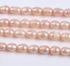 8-9MM bianco rosa viola 100% puro perle d'acqua dolce naturali a forma di riso perline semilavorate 36-38 cm per collana braccialetto fai da te