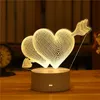Décoration de fête 2022 Saint Valentin Cadeau Anniversaire Anniversaire USB 3D Amour Acrylique Led Veilleuse Pâques Mariage