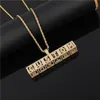 Colares pendentes Caixa de colar de nome personalizado Hip Hop CARTA CARTA CUBIC ZIRCONIA IBOLED LETRAS PINGUSTANTES DE CHEIR PARA MEN