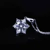 Sterling Zilveren Sneeuwvlok 1CT D Kleur VVS1 Echt Moissanite Lab Diamond 14K White Gold Hanger Ketting Dames Sieraden